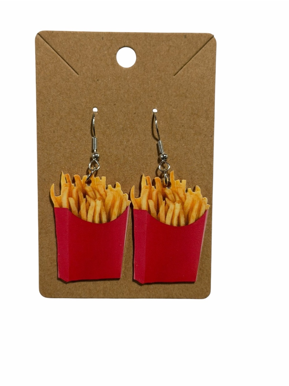 Novelty Red French Fry Dangle Earrings - Women Accessories